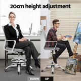 Darrahopens Furniture > Office > Office & Desk Chairs Artiss Office Chair Drafting Chairs Stool Computer Desk Studios Mesh White