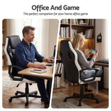 Darrahopens Furniture > Office > Office & Desk Chairs Astiss Gaming Office Chair Desk Racing Computer Chairs Executive Home Black & White In Australia - Darrahopens