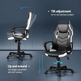 Darrahopens Furniture > Office > Office & Desk Chairs Astiss Gaming Office Chair Desk Racing Computer Chairs Executive Home Black & White In Australia - Darrahopens