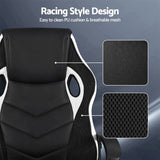 Darrahopens Furniture > Office > Office & Desk Chairs Astiss Gaming Office Chair Desk Racing Computer Chairs Executive Home Black & White In Australia - Darrahopens