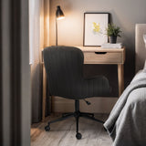 Darrahopens Furniture > Office > Office & Desk Chairs Desk Armchair - Home Office Swivel Chair Adjustable Height Seat PLUME BLACK
