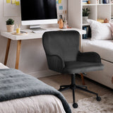Darrahopens Furniture > Office > Office & Desk Chairs Desk Armchair - Home Office Swivel Chair Adjustable Height Seat PLUME BLACK