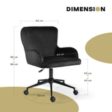 Darrahopens Furniture > Office > Office & Desk Chairs Desk Armchair - Home Office Swivel Chair Adjustable Height Seat PLUME BLACK