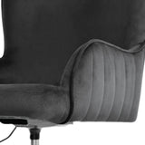 Darrahopens Furniture > Office > Office & Desk Chairs Desk Armchair - Home Office Swivel Chair Adjustable Height Seat PLUME BLACK