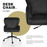 Darrahopens Furniture > Office > Office & Desk Chairs Desk Armchair - Home Office Swivel Chair Adjustable Height Seat PLUME BLACK