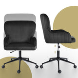 Darrahopens Furniture > Office > Office & Desk Chairs Desk Armchair - Home Office Swivel Chair Adjustable Height Seat PLUME BLACK