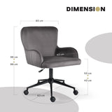 Darrahopens Furniture > Office > Office & Desk Chairs Desk Armchair - Home Office Swivel Chair Adjustable Height Seat PLUME GREY