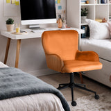Darrahopens Furniture > Office > Office & Desk Chairs Desk Armchair - Home Office Swivel Chair Adjustable Height Seat PLUME ORANGE