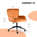 Darrahopens Furniture > Office > Office & Desk Chairs Desk Armchair - Home Office Swivel Chair Adjustable Height Seat PLUME ORANGE