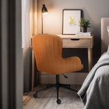 Darrahopens Furniture > Office > Office & Desk Chairs Desk Armchair - Home Office Swivel Chair Adjustable Height Seat PLUME ORANGE