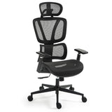 Darrahopens Furniture > Office > Office & Desk Chairs Fortia Ergonomic Office Desk Chair, Coolmesh Fabric, Adjustable Lumbar Support, Headrest, Armrest and Recline, Black Mesh/Black Frame