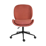 Darrahopens Furniture > Office > Office & Desk Chairs Office Desk Chair - Linen Fabric Armless Swivel Study Seat OVOID EARTHY RED