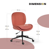 Darrahopens Furniture > Office > Office & Desk Chairs Office Desk Chair - Linen Fabric Armless Swivel Study Seat OVOID EARTHY RED