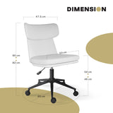 Darrahopens Furniture > Office > Office & Desk Chairs Office Desk Chair - PU Leather Home Office Swivel Chair Computer Seat WHITE