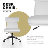 Darrahopens Furniture > Office > Office & Desk Chairs Office Desk Chair - PU Leather Home Office Swivel Chair Computer Seat WHITE