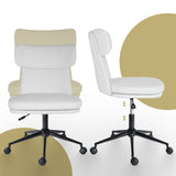 Darrahopens Furniture > Office > Office & Desk Chairs Office Desk Chair - PU Leather Home Office Swivel Chair Computer Seat WHITE