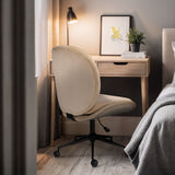Darrahopens Furniture > Office > Office & Desk Chairs Office Desk Chair - Velvet Armless Swivel Study Seat OVOID PALE KHAKI