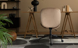 Darrahopens Furniture > Office > Office & Desk Chairs Office Desk Chair - Velvet Armless Swivel Study Seat OVOID PALE KHAKI