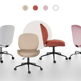 Darrahopens Furniture > Office > Office & Desk Chairs Office Desk Chair - Velvet Armless Swivel Study Seat OVOID PALE KHAKI