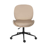 Darrahopens Furniture > Office > Office & Desk Chairs Office Desk Chair - Velvet Armless Swivel Study Seat OVOID PALE KHAKI