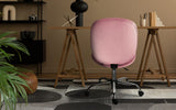 Darrahopens Furniture > Office > Office & Desk Chairs Office Desk Chair - Velvet Armless Swivel Study Seat OVOID PINK