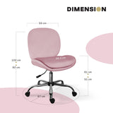 Darrahopens Furniture > Office > Office & Desk Chairs Office Desk Chair - Velvet Armless Swivel Study Seat OVOID PINK