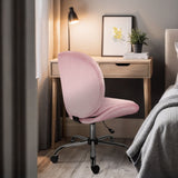 Darrahopens Furniture > Office > Office & Desk Chairs Office Desk Chair - Velvet Armless Swivel Study Seat OVOID PINK