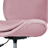 Darrahopens Furniture > Office > Office & Desk Chairs Office Desk Chair - Velvet Armless Swivel Study Seat OVOID PINK