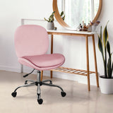 Darrahopens Furniture > Office > Office & Desk Chairs Office Desk Chair - Velvet Armless Swivel Study Seat OVOID PINK
