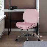 Darrahopens Furniture > Office > Office & Desk Chairs Office Desk Chair - Velvet Armless Swivel Study Seat OVOID PINK