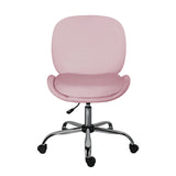 Darrahopens Furniture > Office > Office & Desk Chairs Office Desk Chair - Velvet Armless Swivel Study Seat OVOID PINK
