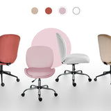 Darrahopens Furniture > Office > Office & Desk Chairs Office Desk Chair - Velvet Armless Swivel Study Seat OVOID PINK