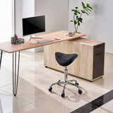 Darrahopens Furniture > Office > Office & Desk Chairs VEVOR Saddle Rolling Stool, PU Leather Rolling Stool with Wheels, 360° Swivel Drafting Stool with Thickened Cushion, Height Adjustable Rolling Work SPA Stool, for Office, Home, Salon & Bar, Black