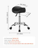 Darrahopens Furniture > Office > Office & Desk Chairs VEVOR Saddle Rolling Stool, PU Leather Rolling Stool with Wheels, 360° Swivel Drafting Stool with Thickened Cushion, Height Adjustable Rolling Work SPA Stool, for Office, Home, Salon & Bar, Black