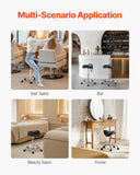 Darrahopens Furniture > Office > Office & Desk Chairs VEVOR Saddle Rolling Stool, PU Leather Rolling Stool with Wheels, 360° Swivel Drafting Stool with Thickened Cushion, Height Adjustable Rolling Work SPA Stool, for Office, Home, Salon & Bar, Black