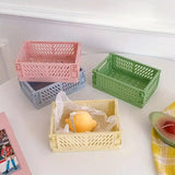 Darrahopens Furniture > Office > Storage Cabinets 4PCS Collapsible Plastic Storage Box Desktop Organizer Basket Storage Container