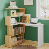 Darrahopens Furniture > Office > Storage Cabinets Adjustable Computer Desk with Storage Shelving in White Jointed Oak, 131x86x106cm In Australia - Darrahopens