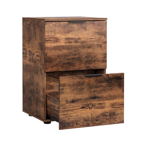 Darrahopens Furniture > Office > Storage Cabinets Artiss Filing Cabinet Files Storage Office Shelves File Organiser Rustic Brown 2 Drawer