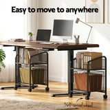 Darrahopens Furniture > Office > Storage Cabinets Artiss Mobile File Cabinet Rolling with Locking Wheels Wood Top Compact Storage Organiser Black
