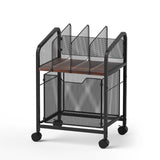 Darrahopens Furniture > Office > Storage Cabinets Artiss Mobile File Cabinet Rolling with Locking Wheels Wood Top Compact Storage Organiser Black