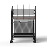 Darrahopens Furniture > Office > Storage Cabinets Artiss Mobile File Cabinet Rolling with Locking Wheels Wood Top Compact Storage Organiser Black