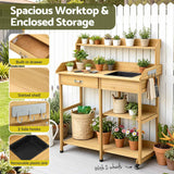 Darrahopens Furniture > Office > Storage Cabinets Gardeon Outdoor Potting Bench Table Storage Cabinet Potters Garden Workstation Natural