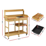 Darrahopens Furniture > Office > Storage Cabinets Gardeon Outdoor Potting Bench Table Storage Cabinet Potters Garden Workstation Natural