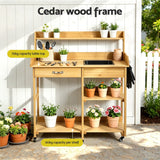 Darrahopens Furniture > Office > Storage Cabinets Gardeon Outdoor Potting Bench Table Storage Cabinet Potters Garden Workstation Natural