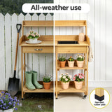 Darrahopens Furniture > Office > Storage Cabinets Gardeon Outdoor Potting Bench Table Storage Cabinet Potters Garden Workstation Natural