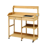 Darrahopens Furniture > Office > Storage Cabinets Gardeon Outdoor Potting Bench Table Storage Cabinet Potters Garden Workstation Natural