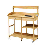 Darrahopens Furniture > Office > Storage Cabinets Gardeon Outdoor Potting Bench Table Storage Cabinet Potters Garden Workstation Natural