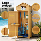 Darrahopens Furniture > Office > Storage Cabinets Gardeon Outdoor Storage Cabinet Cupboard Folding Table Tool Organizer Shed Adjustable