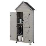 Darrahopens Furniture > Office > Storage Cabinets Gardeon Outdoor Storage Cabinet Cupboard Lockable Tool Organizer Shed Adjustable Grey