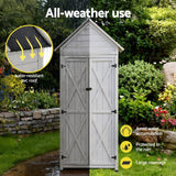 Darrahopens Furniture > Office > Storage Cabinets Gardeon Outdoor Storage Cabinet Cupboard Lockable Tool Organizer Shed Adjustable Grey